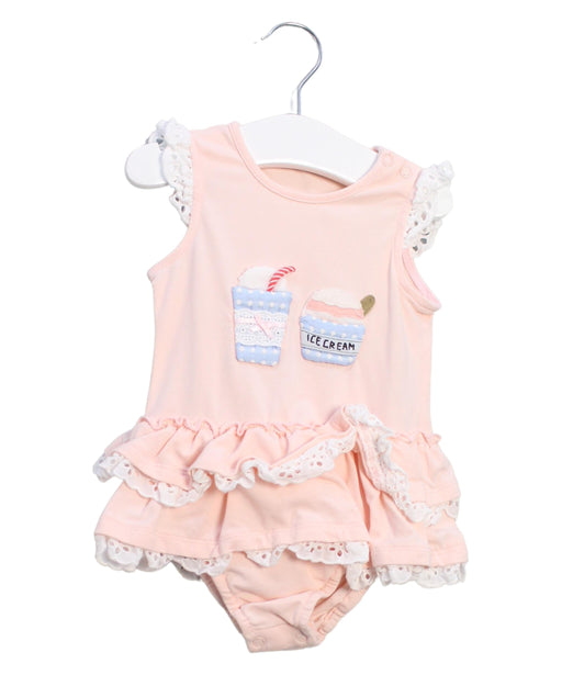 A Pink Sleeveless Bodysuits from Nicholas & Bears in size 6-12M for girl. (Front View)