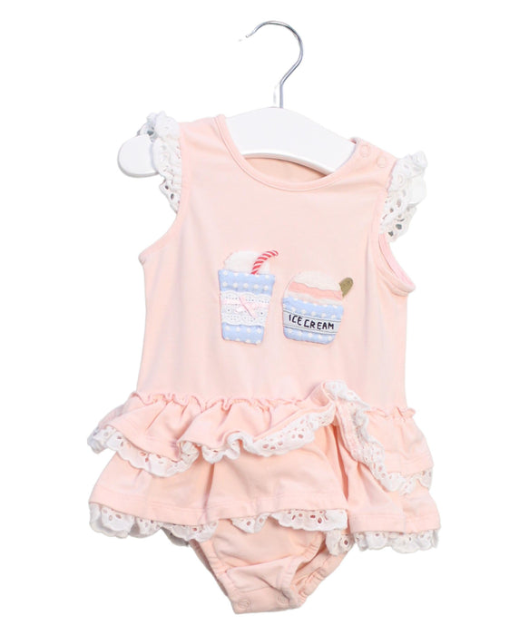 A Pink Sleeveless Bodysuits from Nicholas & Bears in size 6-12M for girl. (Front View)