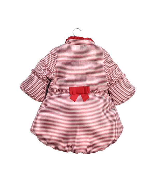 A Red Puffer/Quilted Jackets from Nicholas & Bears in size 6-12M for girl. (Back View)