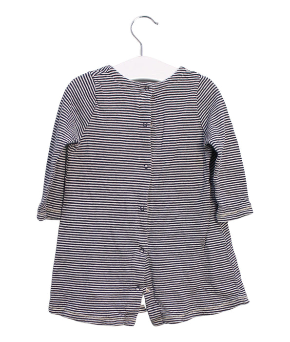A Navy Long Sleeve Dresses from Petit Bateau in size 12-18M for girl. (Back View)