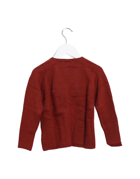 A Brown Cardigans from Les Enfantines in size 4T for girl. (Back View)