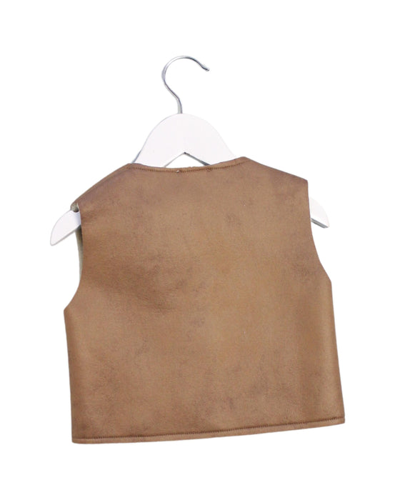 A Brown Outerwear Vests from Les Enfantines in size 3T for boy. (Back View)