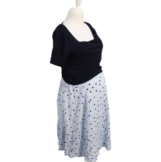 A Black Short Sleeve Dresses from Seraphine in size S for maternity. (Front View)