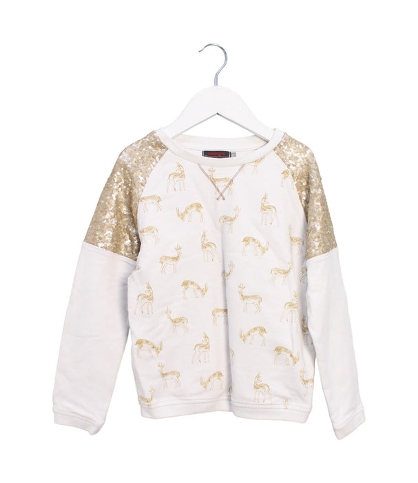A Ivory Crewneck Sweatshirts from Catimini in size 8Y for girl. (Front View)