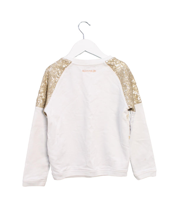A Ivory Crewneck Sweatshirts from Catimini in size 8Y for girl. (Back View)