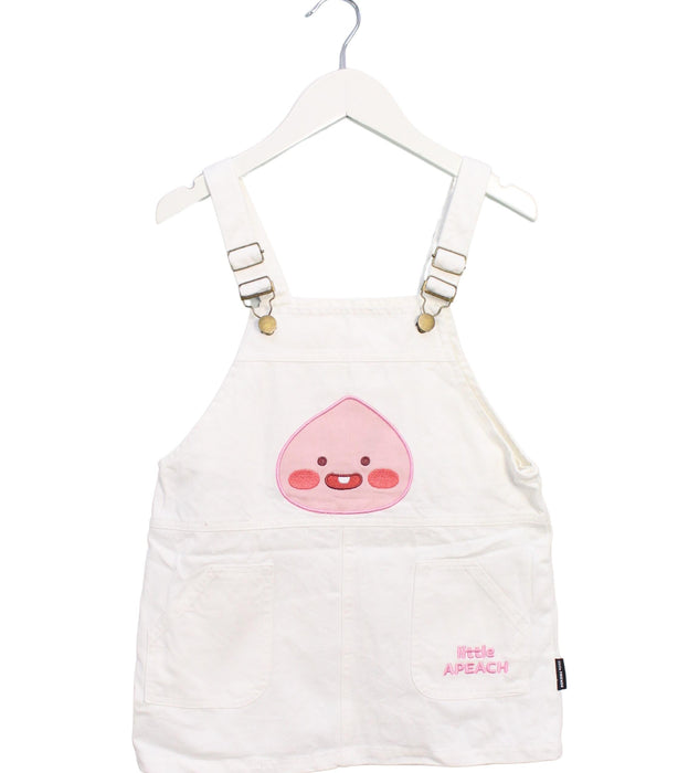 A White Overall Dresses from Catalog in size 5T for girl. (Front View)