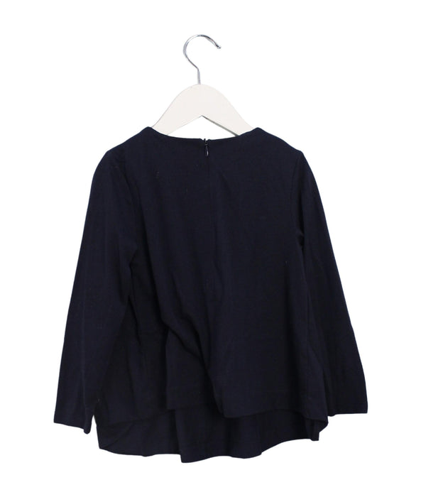A Navy Long Sleeve Tops from Jacadi in size 6T for girl. (Back View)