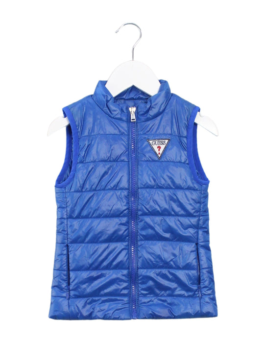 A Blue Outerwear Vests from Guess in size 2T for boy. (Front View)