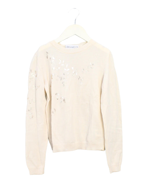 A Ivory Knit Sweaters from Simonetta in size 8Y for girl. (Front View)
