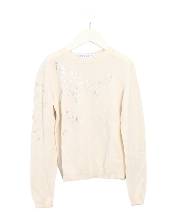 A Ivory Knit Sweaters from Simonetta in size 8Y for girl. (Front View)