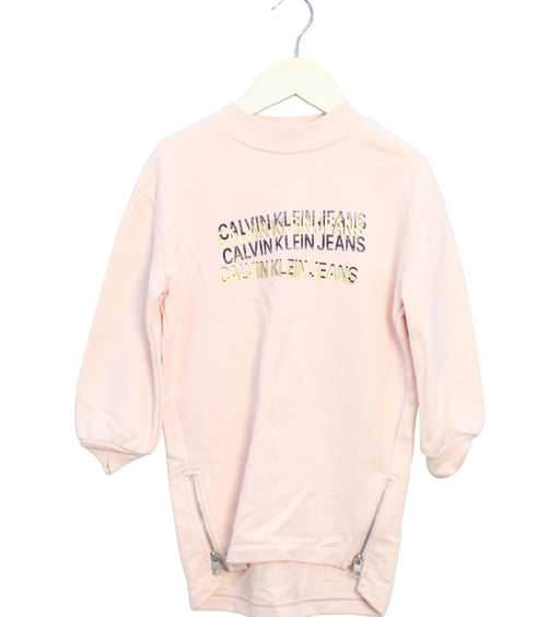 A Pink Sweater Dresses from Calvin Klein in size 4T for girl. (Front View)