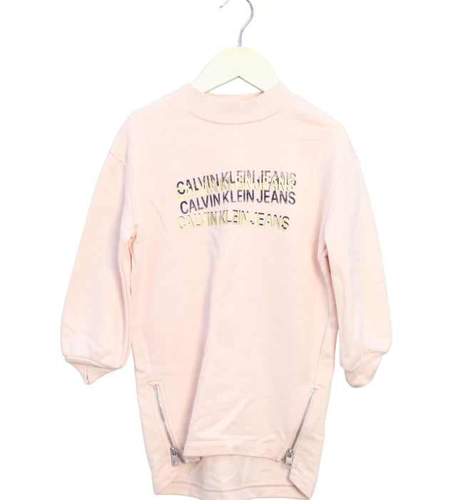 A Pink Sweater Dresses from Calvin Klein in size 4T for girl. (Front View)