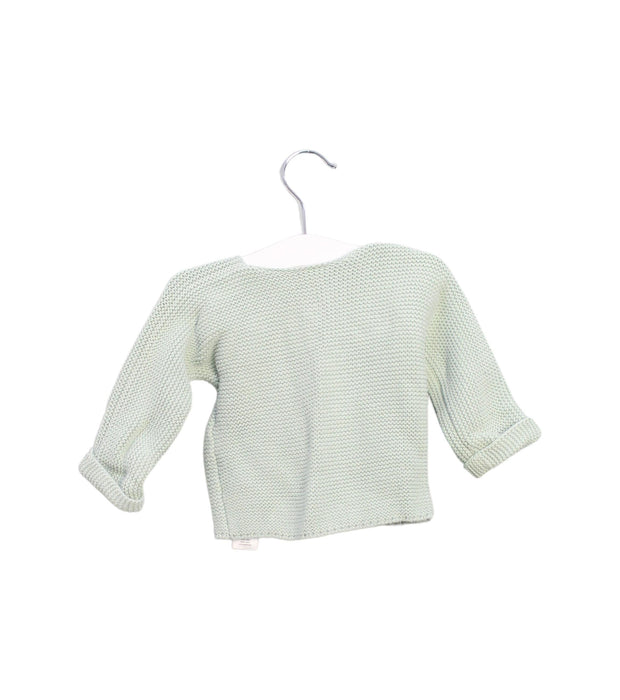 A Green Cardigans from Petit Bateau in size 6-12M for girl. (Back View)