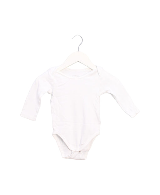 A White Long Sleeve Bodysuits from Purebaby in size 6-12M for girl. (Front View)