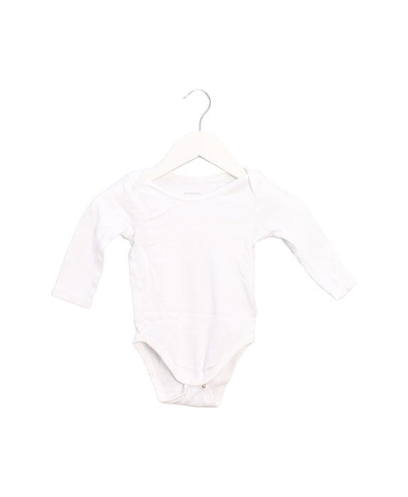 A White Long Sleeve Bodysuits from Purebaby in size 6-12M for girl. (Front View)