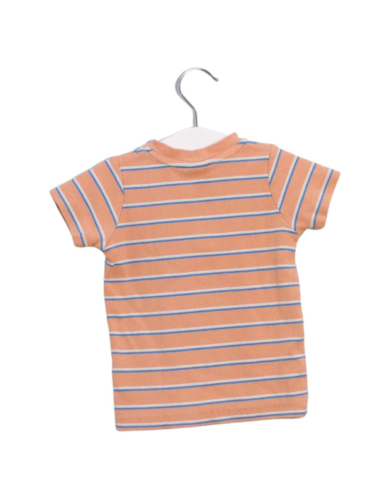 A Peach Short Sleeve Tops from Seed in size 6-12M for girl. (Back View)