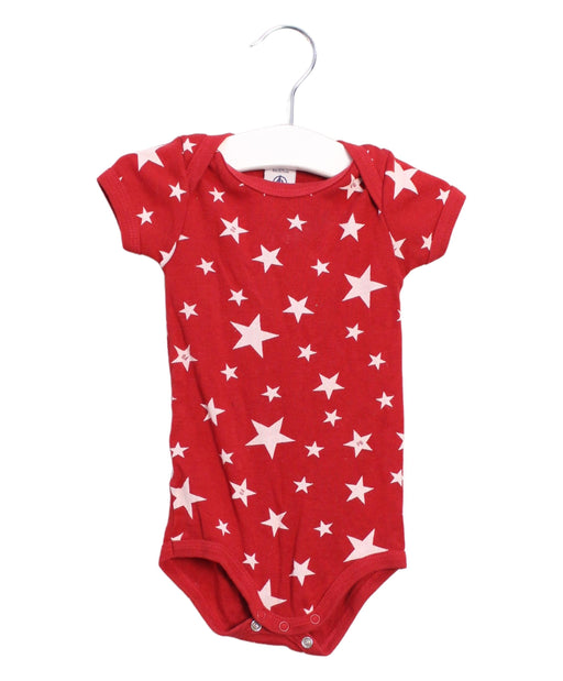 A Red Short Sleeve Bodysuits from Petit Bateau in size 3-6M for girl. (Front View)