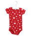 A Red Short Sleeve Bodysuits from Petit Bateau in size 3-6M for girl. (Front View)