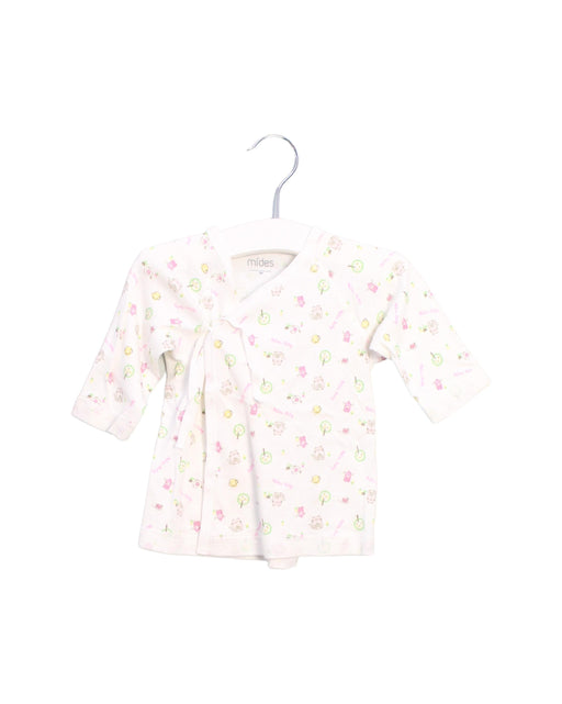 A Ivory Long Sleeve Tops from Mides in size 0-3M for girl. (Front View)