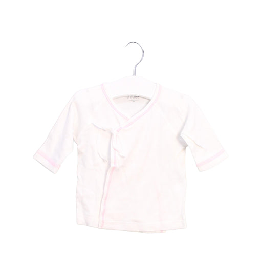A White Long Sleeve Tops from Mides in size 0-3M for girl. (Front View)