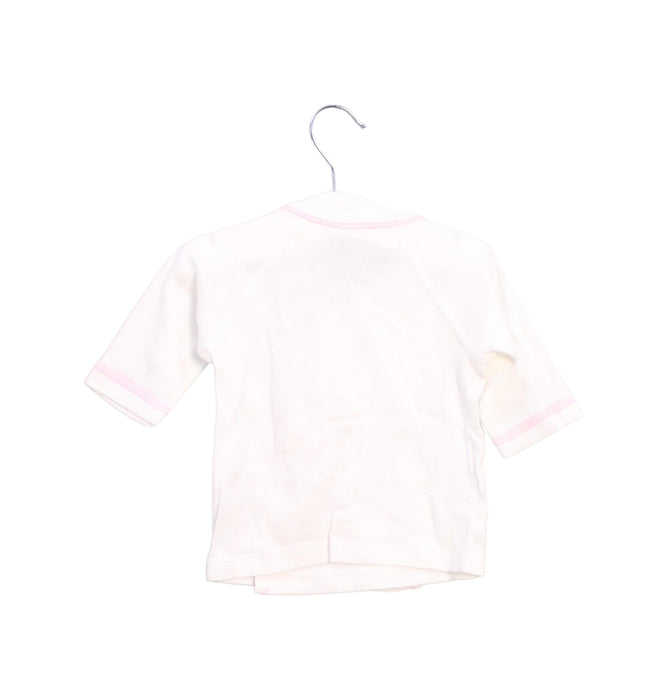 A White Long Sleeve Tops from Mides in size 0-3M for girl. (Back View)