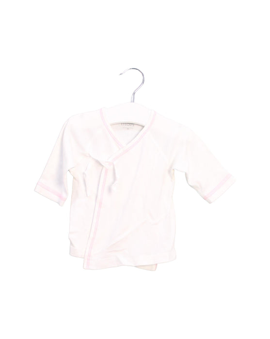 A White Long Sleeve Tops from Mides in size 0-3M for girl. (Front View)