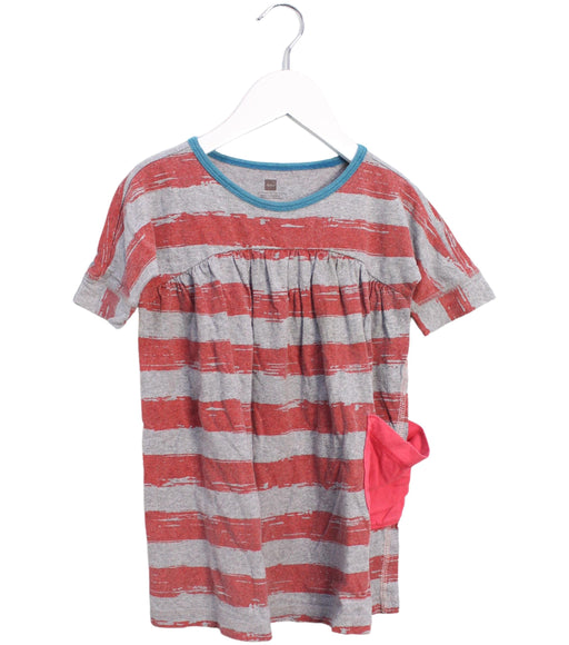 A Grey Short Sleeve Dresses from Tea in size 3T for girl. (Front View)