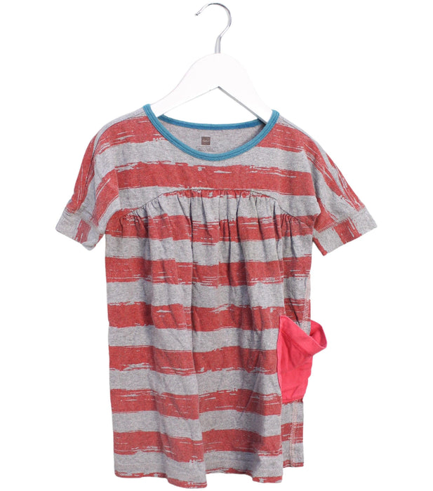 A Grey Short Sleeve Dresses from Tea in size 3T for girl. (Front View)