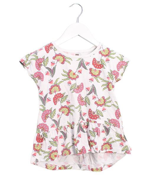 A White Short Sleeve Tops from Tea in size 3T for girl. (Front View)