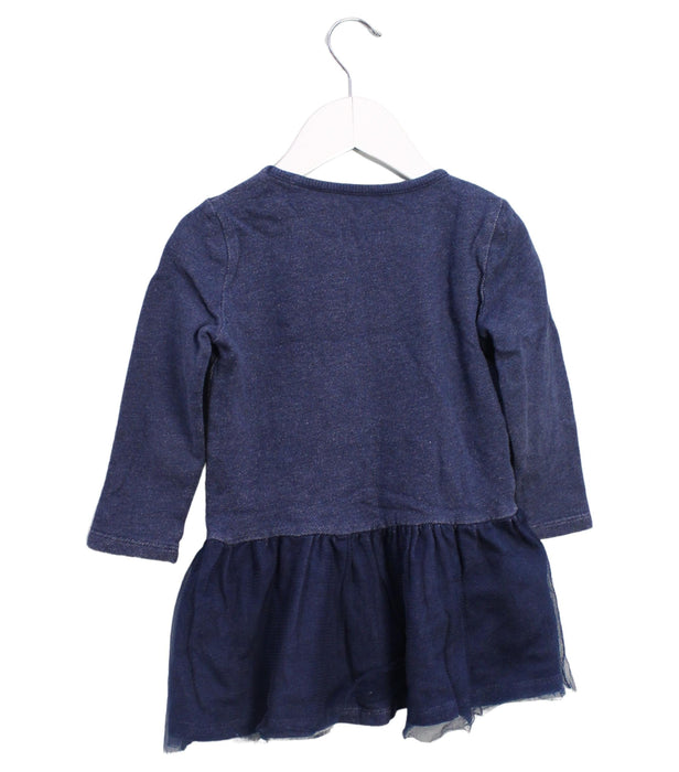 A Navy Long Sleeve Dresses from Seed in size 12-18M for girl. (Back View)