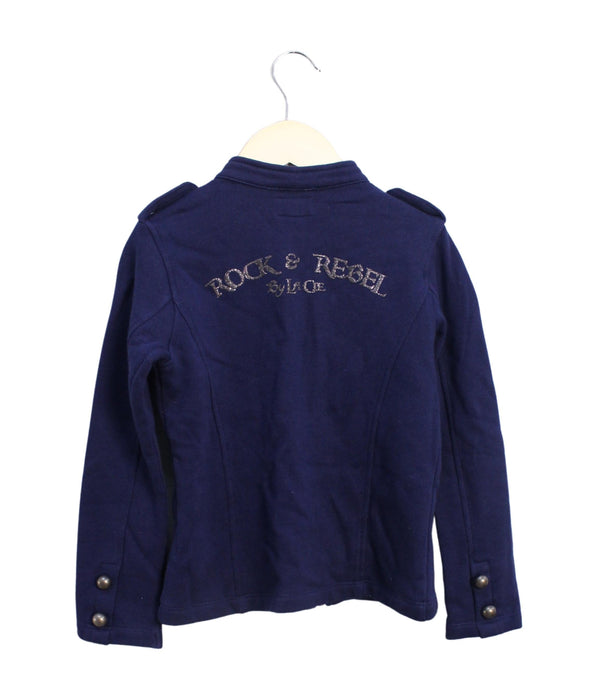 A Navy Lightweight Jackets from La Compagnie des Petits in size 5T for girl. (Back View)