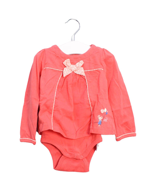A Pink Long Sleeve Bodysuits from Sergent Major in size 6-12M for girl. (Front View)