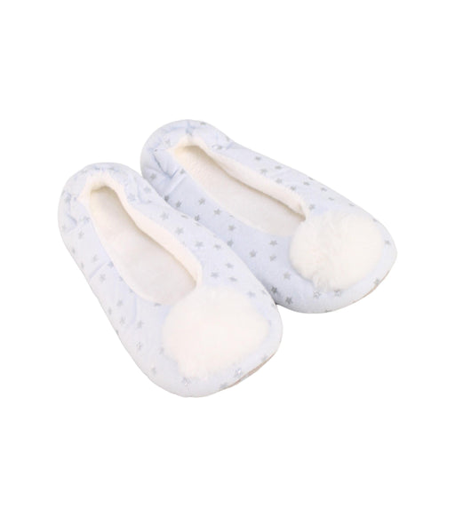 A Blue Slippers from The Little White Company in size 11Y for girl. (Front View)
