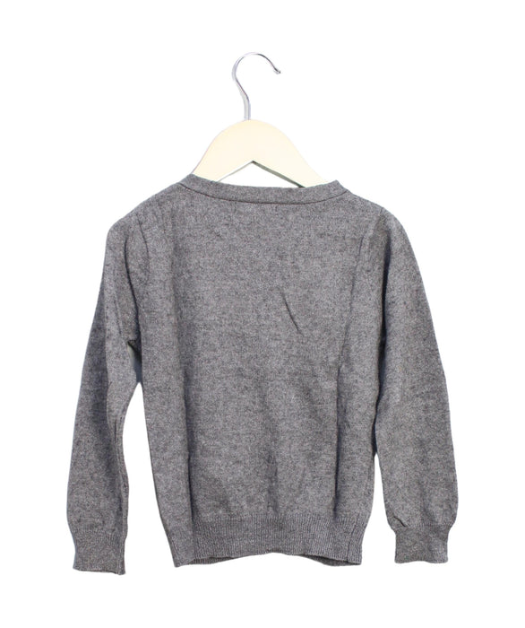 A Grey Cardigans from Jacadi in size 4T for girl. (Back View)