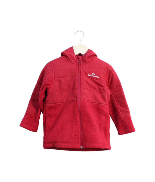 A Pink Lightweight Jackets from Kathmandu in size 2T for girl. (Front View)