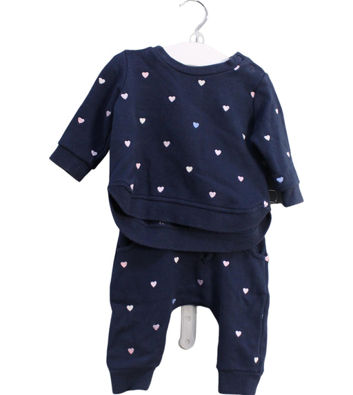 A Navy Pants Sets from Seed in size 0-3M for girl. (Front View)