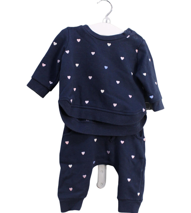 A Navy Pants Sets from Seed in size 0-3M for girl. (Front View)