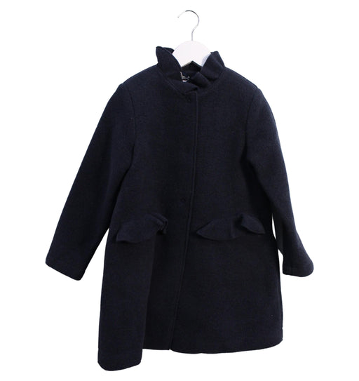 A Navy Coats from Il Gufo in size 6T for girl. (Front View)
