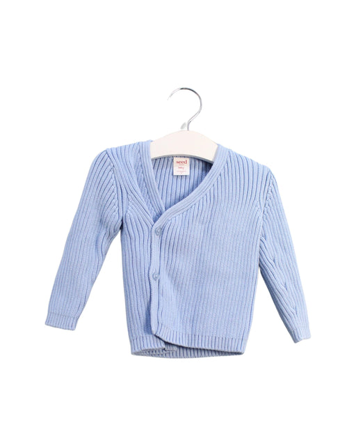 A Blue Cardigans from Seed in size 6-12M for boy. (Front View)