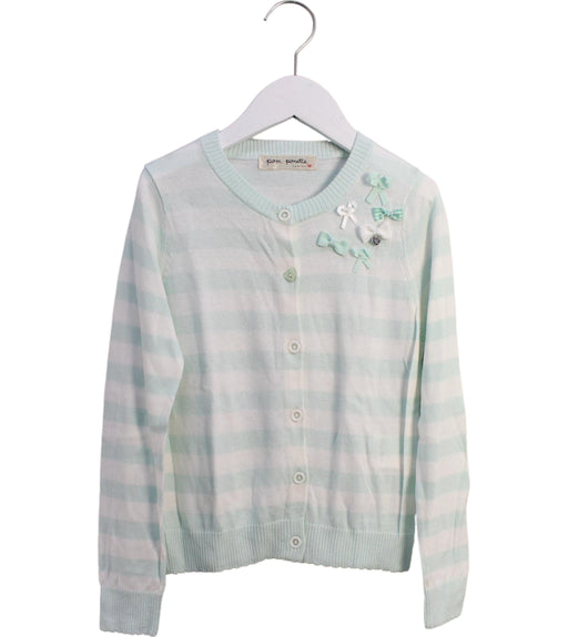 A Green Cardigans from Pom Ponette in size 8Y for girl. (Front View)