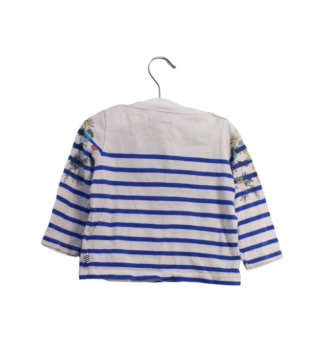 A Blue Long Sleeve Tops from Petit Bateau in size 6-12M for girl. (Back View)