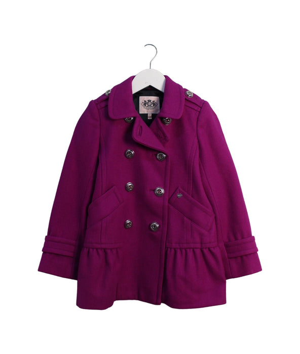 A Purple Coats from Juicy Couture in size 6T for girl. (Front View)