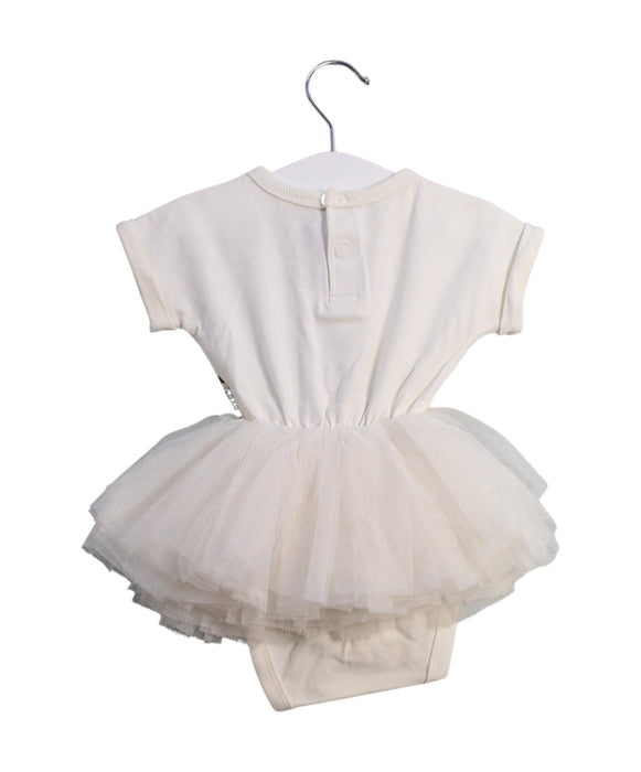 A Ivory Short Sleeve Bodysuits from Rock Your Baby in size 3-6M for girl. (Back View)