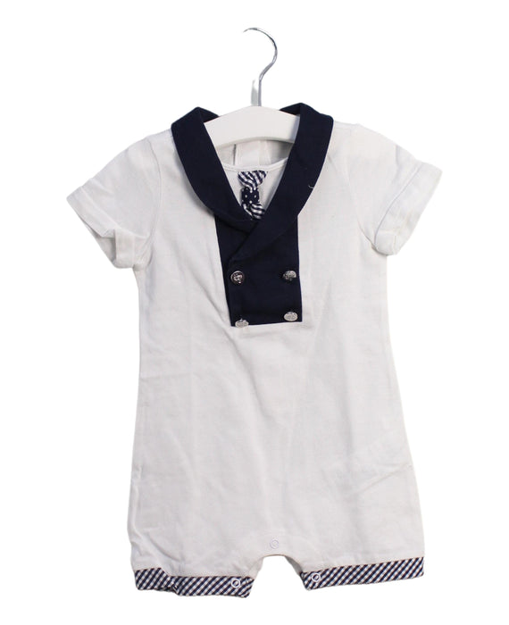 A White Short Sleeve Rompers from Nicholas & Bears in size 6-12M for boy. (Front View)