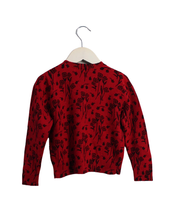 A Red Cardigans from Bonpoint in size 3T for girl. (Back View)