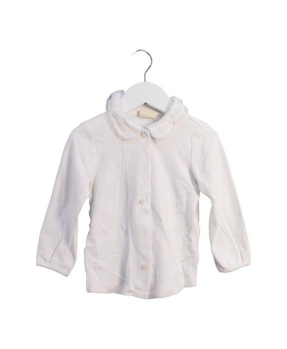 A White Long Sleeve Tops from Momonittu in size 2T for girl. (Front View)