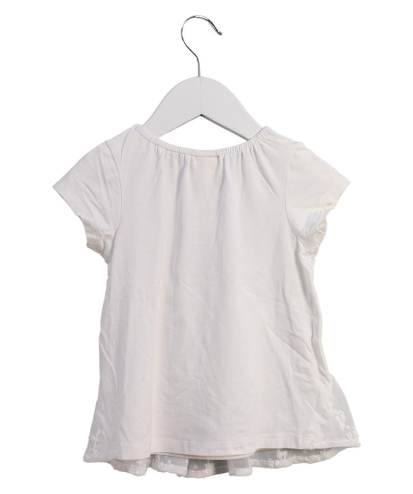 A White Short Sleeve Tops from Momonittu in size 2T for girl. (Front View)