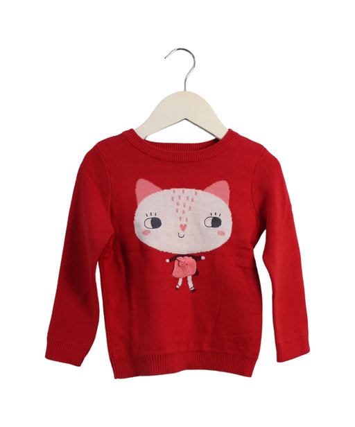 A Red Knit Sweaters from Momonittu in size 2T for girl. (Front View)