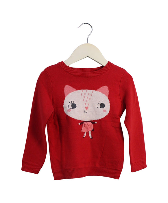 A Red Knit Sweaters from Momonittu in size 2T for girl. (Front View)