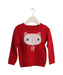 A Red Knit Sweaters from Momonittu in size 2T for girl. (Front View)